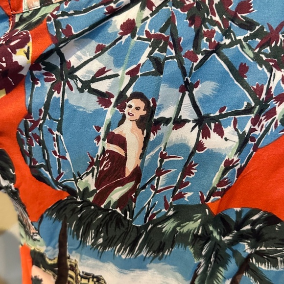 NOS Vintage 80's Reminiscence Rayon Hawaiin Aloha Shirt in Hula Print - Unisex - Picture 4 of 9